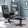 Malmo Faux Leather Swivel Recliner And Stool