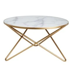 Zoey Effect Coffee Table, White Marble 6 Zoey Effect Coffee Table, White Marble -Furniture Store 30764036 alt03