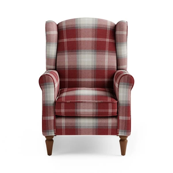 Oswald Check Wingback Armchair 13 Oswald Check Wingback Armchair - Image 13