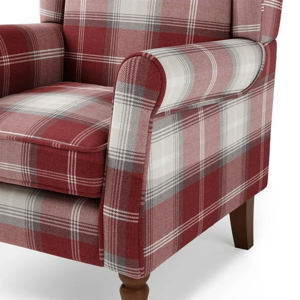 Oswald Check Wingback Armchair 16 Oswald Check Wingback Armchair - Image 16