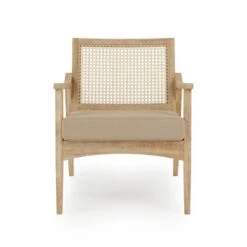 Giselle Rattan Back Wooden Arm Accent Chair -Furniture Store 30767229 alt03