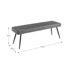 Montreal 2 Seater Dining Bench, Faux Leather, 135cm -Furniture Store 30769044 alt09