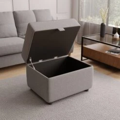 Baxter Textured Weave Storage Footstool -Furniture Store 30770364 alt01