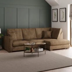 Carson Deep Sit Chunky Chenille Corner Sofa -Furniture Store 30770380