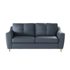 Baxter Kalman Navy Faux Leather 3 Seater Sofa -Furniture Store 30776112 alt02