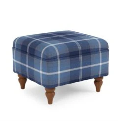 Oswald Check Storage Footstool Tapered Leg -Furniture Store 30779048 alt01