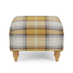 Oswald Check Storage Footstool Tapered Leg -Furniture Store 30779049 alt02