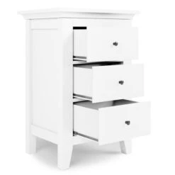 Lynton 3 Drawer Bedside Table, White -Furniture Store 30780208 alt04