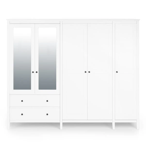 Lynton 5 Door Wardrobe, White 3 Lynton 5 Door Wardrobe, White - Image 3