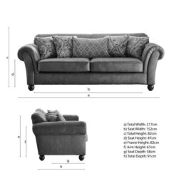 Angus Faux Leather Combo 3 Seater Sofa -Furniture Store 30783346 alt09