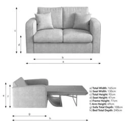 Carson Deep Sit Chunky Chenille Luxury 2 Seater Double Sofa Bed -Furniture Store 30788038 alt09