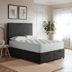 Luxury End Ottoman Bed Frame, Tweed -Furniture Store 30790260