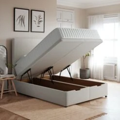 Luxury End Of Bed Ottoman Bed Frame, Teddy Fabric -Furniture Store 30790273 alt01