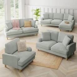 Beatrice Tonal Textured Weave 3 Seater Double Sofa Bed -Furniture Store 30792407 alt07