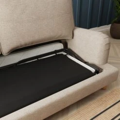 Beatrice Tonal Textured Weave 3 Seater Double Sofa Bed -Furniture Store 30792408 alt04