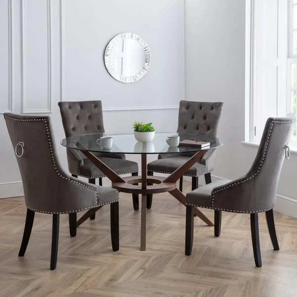 Chelsea 6 Seater Round Glass Top Dining Table 1 Chelsea 6 Seater Round Glass Top Dining Table