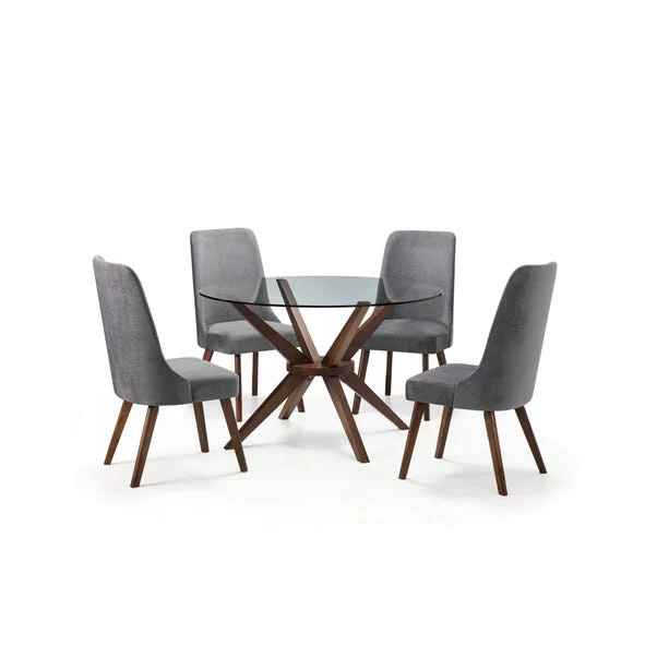 Chelsea 4 Seater Round Glass Top Dining Table With 4 Huxley Chairs 9 Chelsea 4 Seater Round Glass Top Dining Table With 4 Huxley Chairs - Image 9