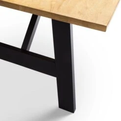 Hockley 6 Seater Rectangular Dining Table, Natural & Black -Furniture Store 30794266 alt03