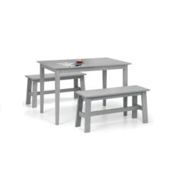 Kobe 2 Seater Dining Bench, Grey, 92cm -Furniture Store 30794287 alt03