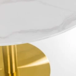 Palermo 4 Seater Round Pedestal Dining Table, White -Furniture Store 30794330 alt04