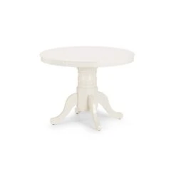 Stanmore 4-6 Seater Round Extendable Dining Table, Off White