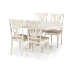 Stanmore 4-6 Seater Round Extendable Dining Table, Off White -Furniture Store 30794362 alt02