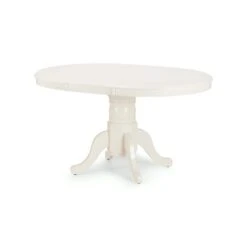 Stanmore 6 Seater Round Dining Table With 6 Chairs, Off White -Furniture Store 30794374 alt02