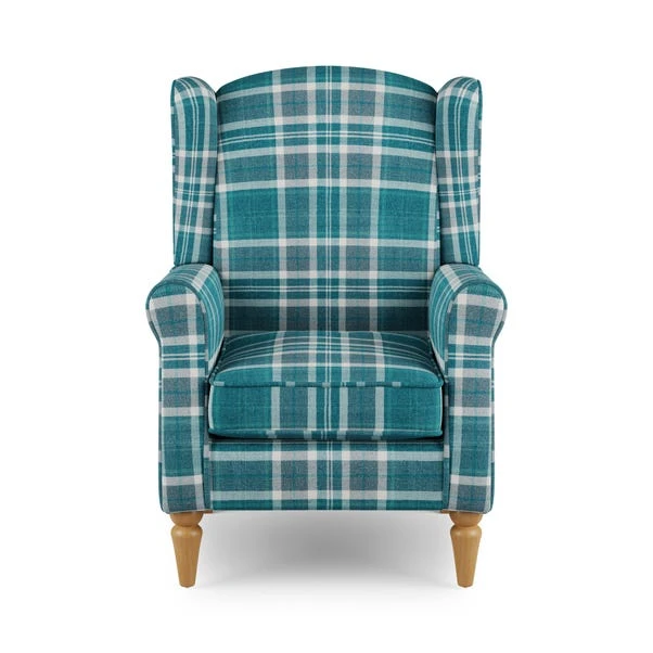 Oswald Check Wingback Armchair 2 Oswald Check Wingback Armchair - Image 2