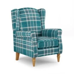 Oswald Check Wingback Armchair 22 Oswald Check Wingback Armchair -Furniture Store 30794629 alt02