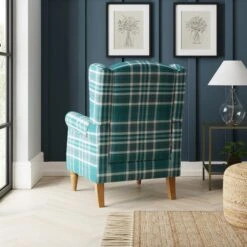 Oswald Check Wingback Armchair 26 Oswald Check Wingback Armchair -Furniture Store 30794629 alt06