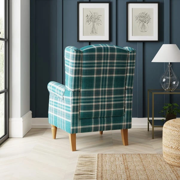 Oswald Check Wingback Armchair 7 Oswald Check Wingback Armchair - Image 7
