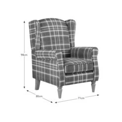 Oswald Check Wingback Armchair 28 Oswald Check Wingback Armchair -Furniture Store 30794629 alt09