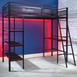X Rocker Fortress Gaming High Sleeper Bunk Bed With Shelves & Desk -Furniture Store 30796022 alt04