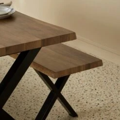 Ezra 6 Seater Rectangular Dining Table With 2 Benches -Furniture Store 30802259 alt02