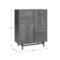 Fulton Tall 4 Door Small Cabinet, Pine -Furniture Store 30803110 alt09