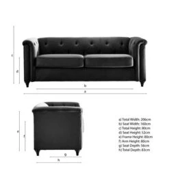 Chesterfield Soft Texture 3 Seater Sofa -Furniture Store 30807991 alt09
