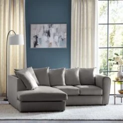 Blake Opulent Velvet Curved Quilted Arm Corner Sofa -Furniture Store 30808313 alt02