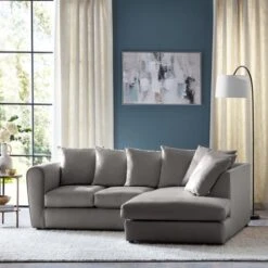 Blake Opulent Velvet Curved Quilted Arm Corner Sofa -Furniture Store 30808314 alt02