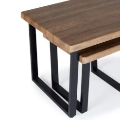 Freddie Nest Coffee Table, Rustic Wood Effect -Furniture Store 30809245 alt05