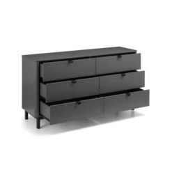 Chloe Wide 6 Drawer Chest, Grey -Furniture Store 30809995 alt02