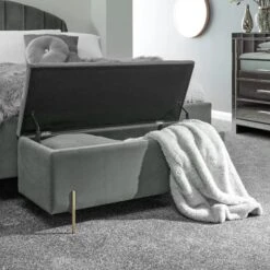 Mystica Velour Ottoman Storage Bench -Furniture Store 30811452 alt03