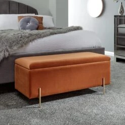 Mystica Velour Ottoman Storage Bench