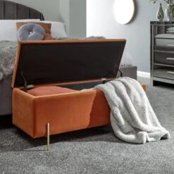Mystica Velour Ottoman Storage Bench -Furniture Store 30811453 alt03