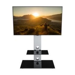 Lesina Pedestal TV Unit With Shelf For TVs Up To 65" 18 Lesina Pedestal TV Unit With Shelf For TVs Up To 65" -Furniture Store 30812405 alt03