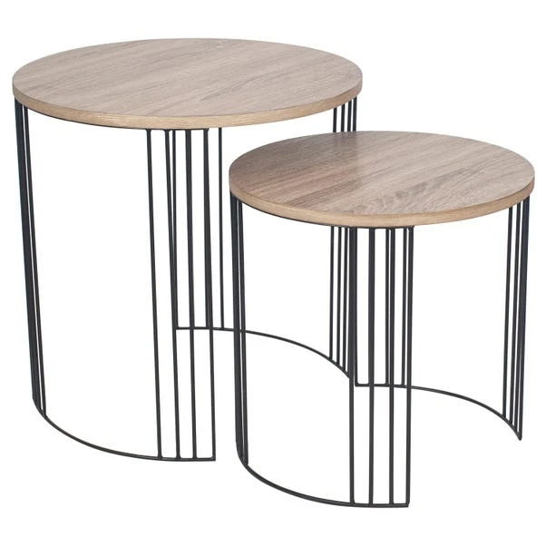 Pacific Atri Set Of 2 Nest Of Side Tables, Light Wood Effect 2 Pacific Atri Set Of 2 Nest Of Side Tables, Light Wood Effect - Image 2