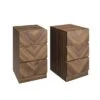 Set Of 2 Taranto 3 Drawer Bedside Tables, Walnut