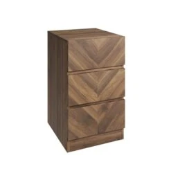 Set Of 2 Taranto 3 Drawer Bedside Tables, Walnut -Furniture Store 30825682 alt02