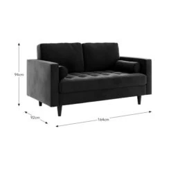 Zoe Velvet 2 Seater Sofa -Furniture Store 30825925 alt09