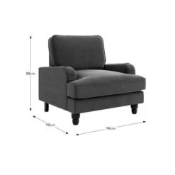 Beatrice Armchair, Matte Velvet -Furniture Store 30826050 alt09