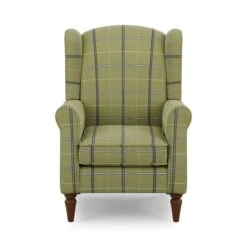 Oswald Check Armchair, Green -Furniture Store 30827410 alt02